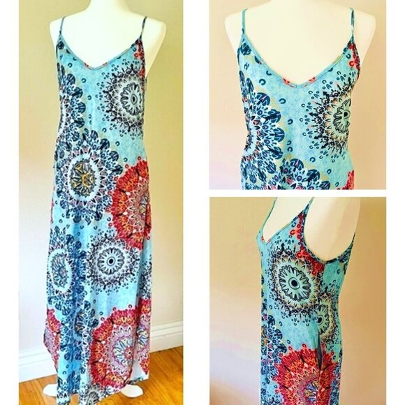 Women’s Summer Maxi Casual Loose Pocket Long Beach Cover Up Dress Sleeveless S - Picture 1 of 16